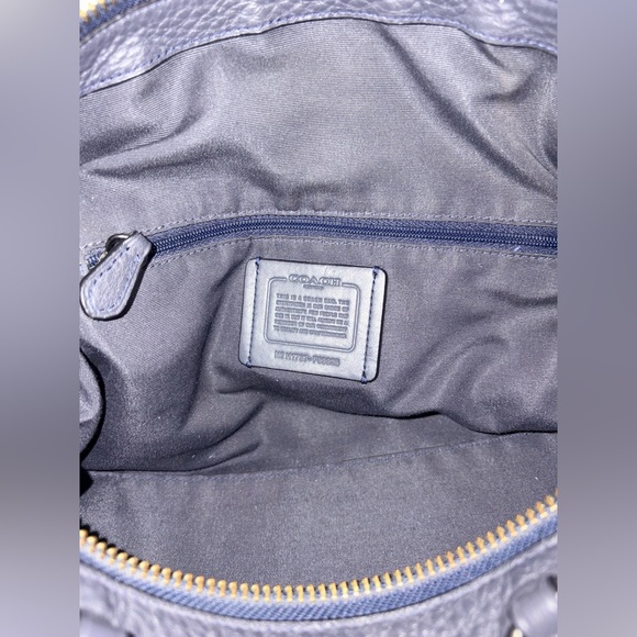 Coach Lenox Pebbled Leather Satchel Crossbody – Navy (F59325) - Picture 13 of 14